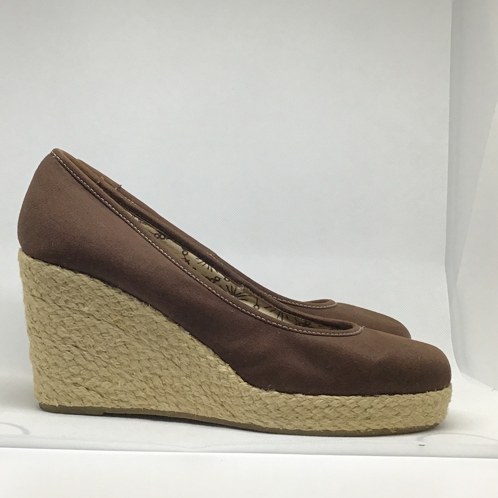 Montego Bay Club Brown Espadrille Wedge Shoe, 9.5